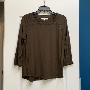 Olive 2/4 sleeve tee